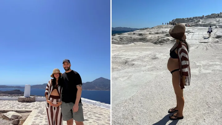 Courtney and Grant The Block baby