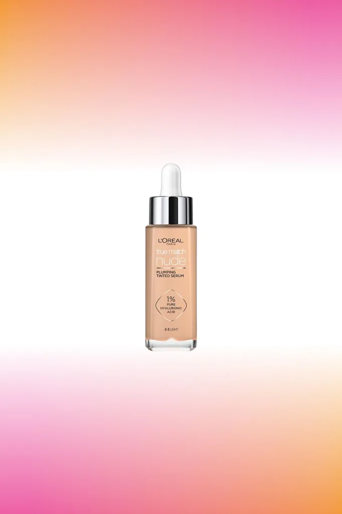 L'Oréal Paris True Match Nude Plumping Tinted Serum Foundation.