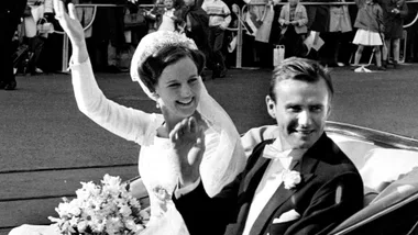 Queen Margrethe on her wedding day