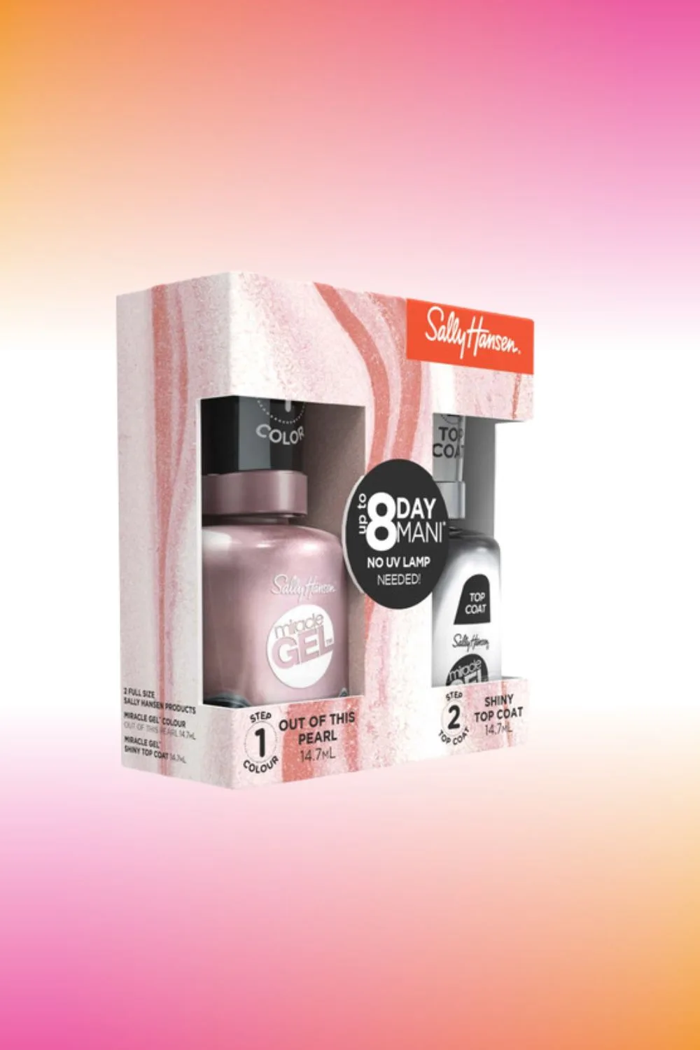 Sally Hansen Miracle Gel Duo Pack Out of This Pearl 2 Piece Set.