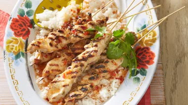 Thai Chicken Skewers with Coconut Rice