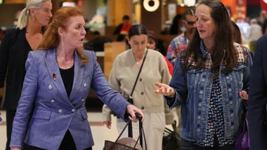 The Duchess of York Sarah Ferguson with her her sister Jane