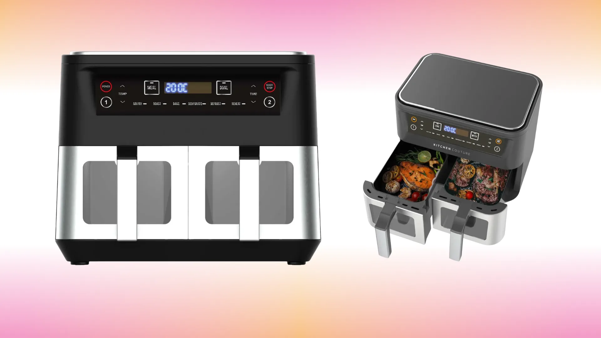 Kitchen Couture Dual View Digital Air Fryer