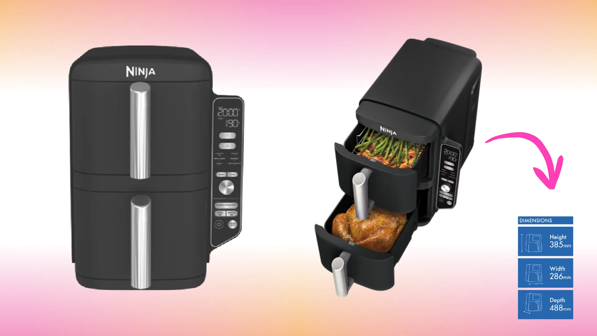 Ninja 9.5 Litre DoubleStack XXXL 2 Drawer Air Fryer