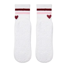move active red heart pilates socks 