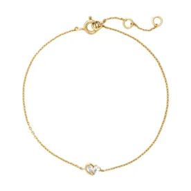 mejuri gold heart braclet 