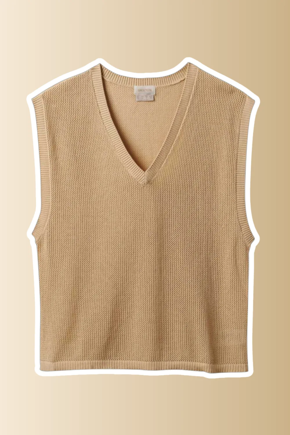 knitted brown vest