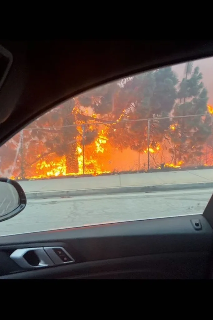 jennifer love hewitt driving past fires