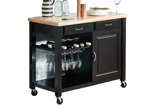 temple and webster Chelsea Wooden Kitchen Island Trolley