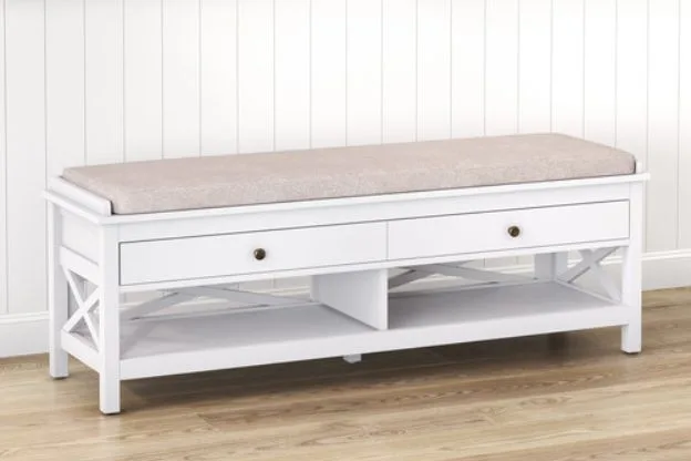 temple and webster Noosa 2 Drawer Shoe Storage Ottoman Bench