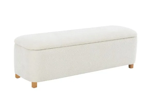 temple and webster Duncan Boucle Storage Ottoman Bench