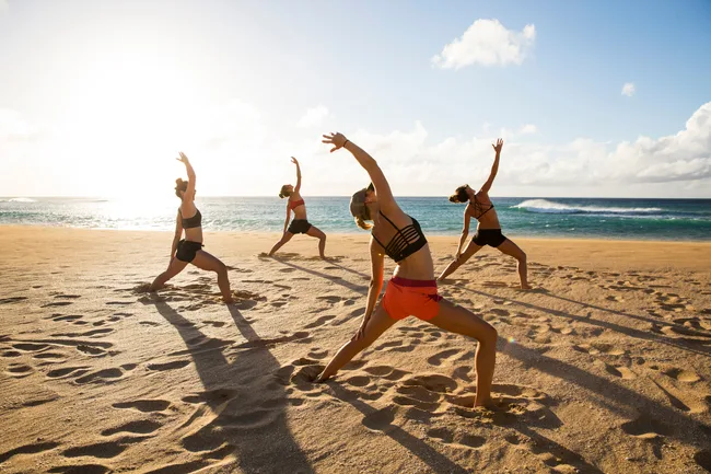 yoga on beach