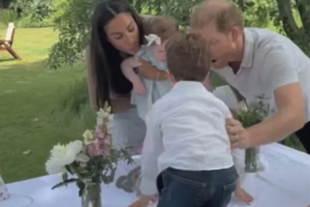 Prince Harry with his family