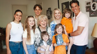 Patti Newton with her six grandchildren