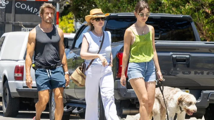 Jonathan LaPaglia with his wife and Tilly
