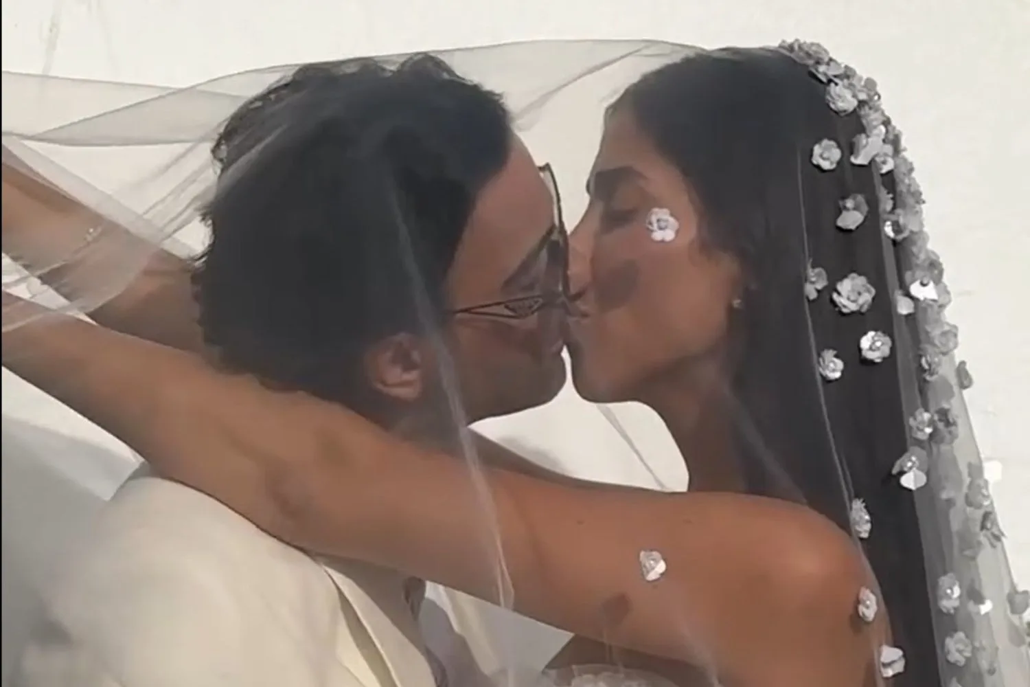 Jad from Gogglebox and his wife Sarah kiss at their wedding
