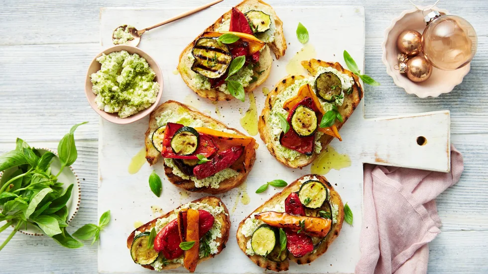 chargrilled vegetable bruschetta basil ricotta