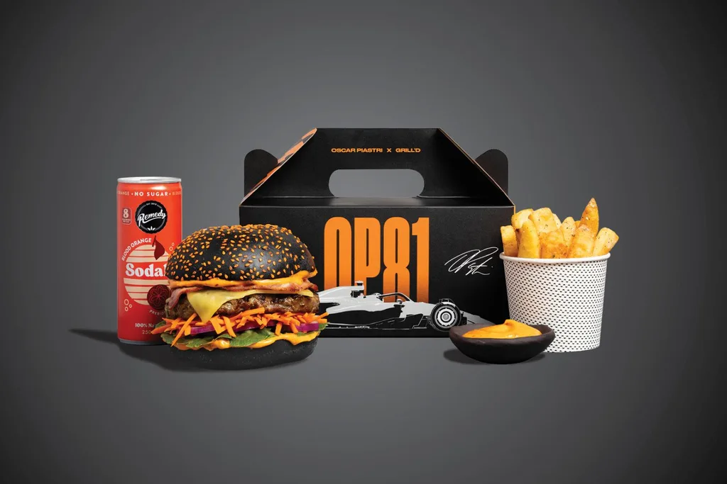 the oscar piastri burger pack from Grilld
