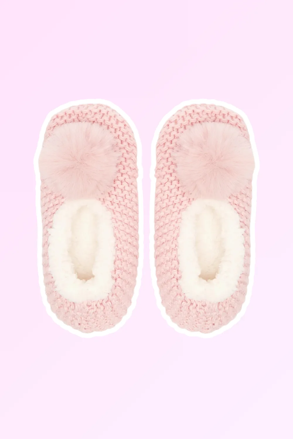 Papinelle Cosy Cable Slipper Socks pink 