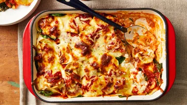 Roasted Pumpkin and Feta Ravioli Lasagne