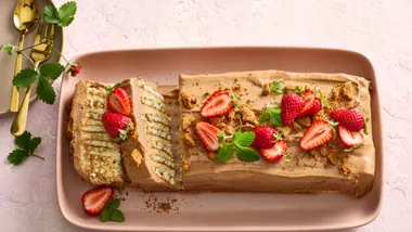 An irresistible 7-Ingredient Biscoff Choc Mocha Biscuit Log