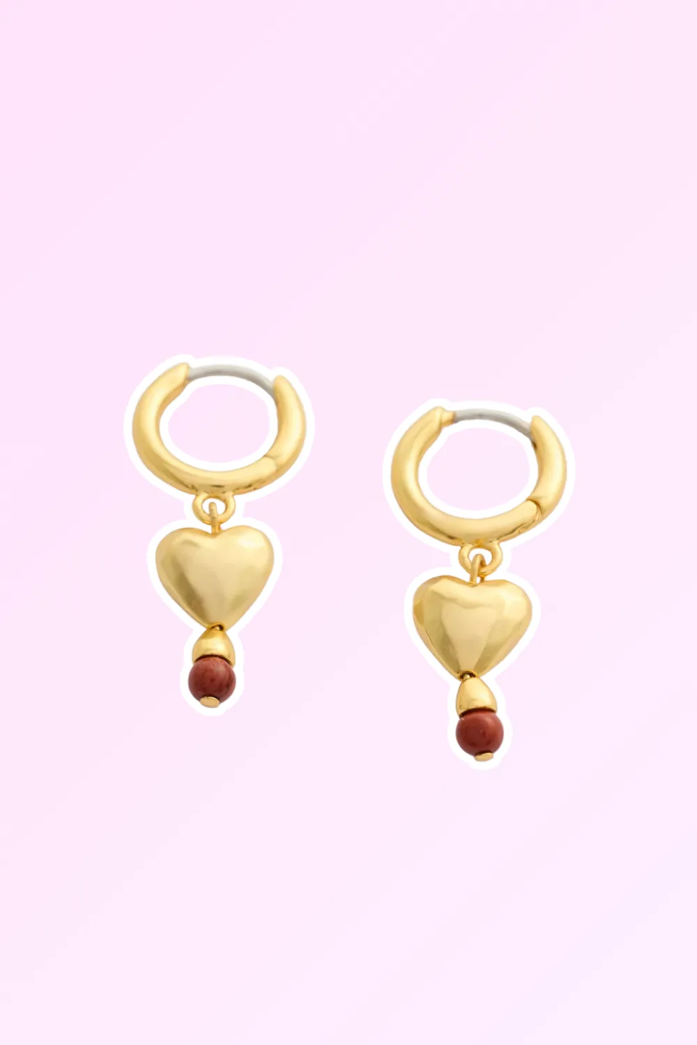 & Other Stories Heart Pendant Hoops 