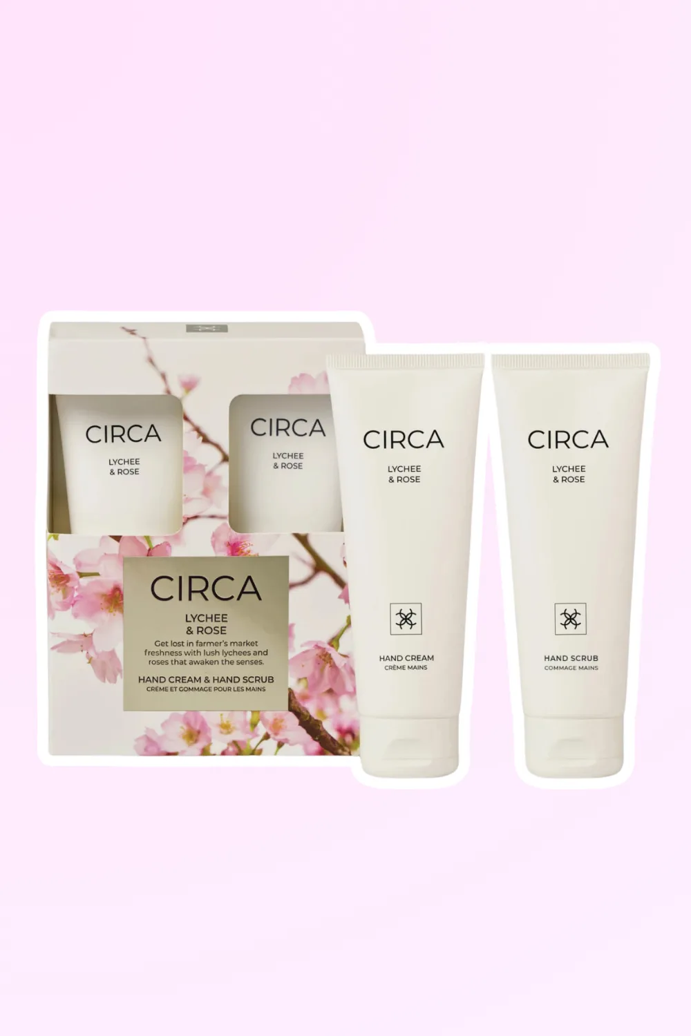 CIRCA Lychee & Rose Hand Cream & Hand Scrub Gift Set 