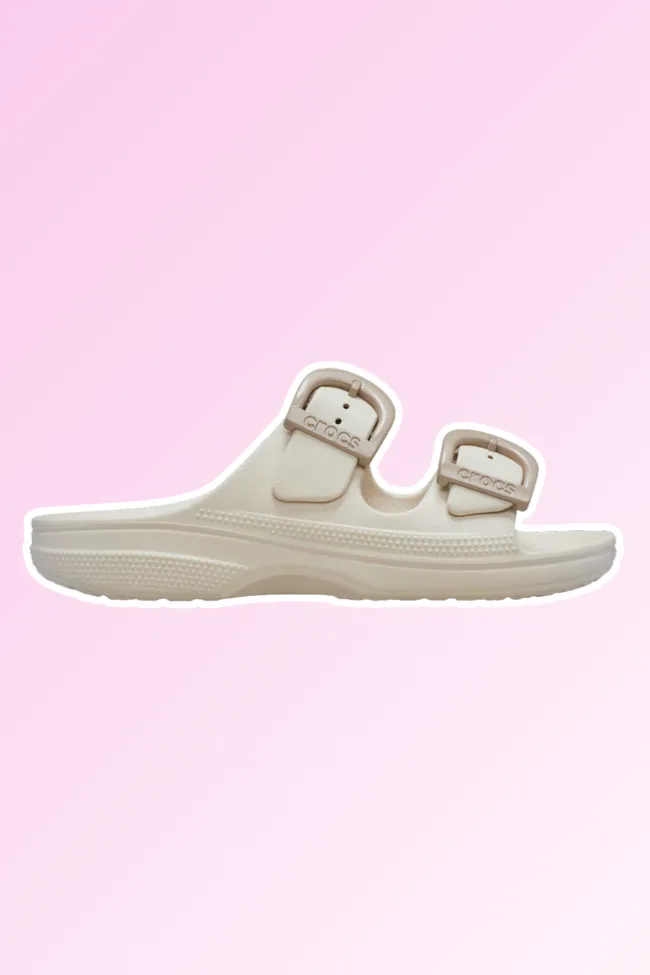crocs womens saturday buckle sandal frappe