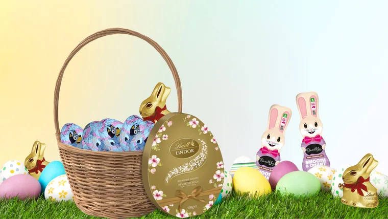 An assortment of Easter-themed chocolate.