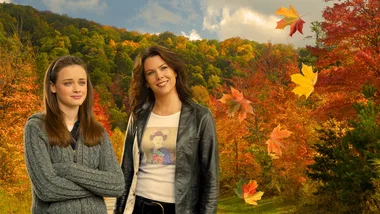 Gilmore Girls surrounded by Autumn trees