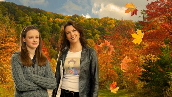 Gilmore Girls surrounded by Autumn trees