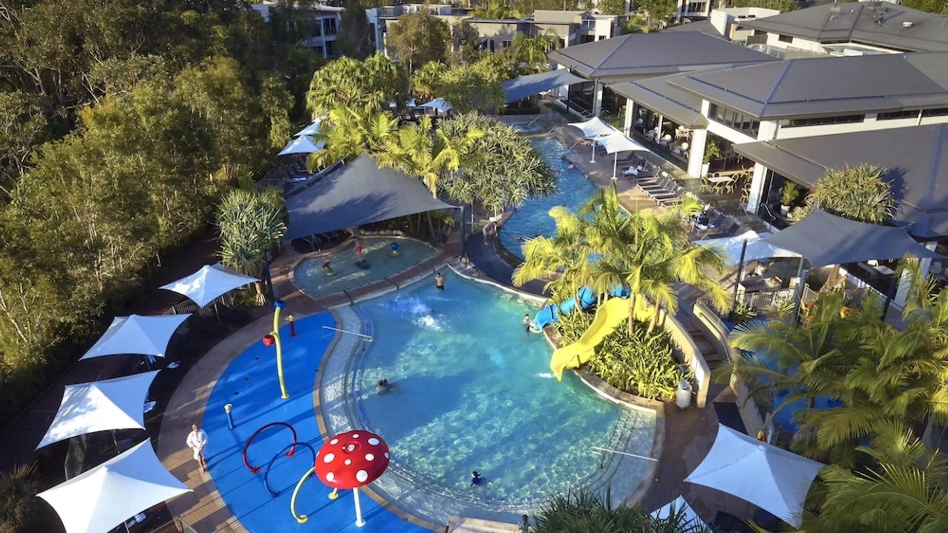 RACV Noosa Resort has on-site pools and water park areas for people of all ages.
