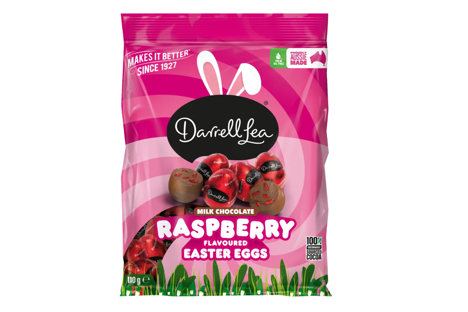 Darrell Lea Raspberry Foiled Solid Eggs