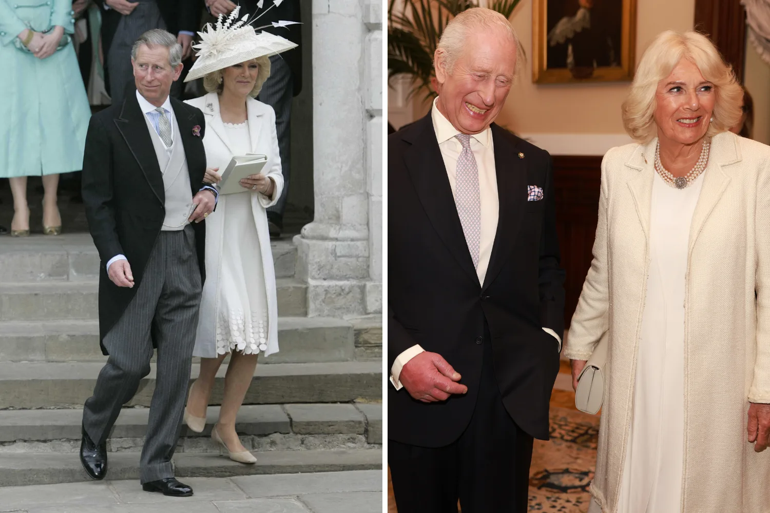 Camilla wedding ceremony dress 2005 and 2025