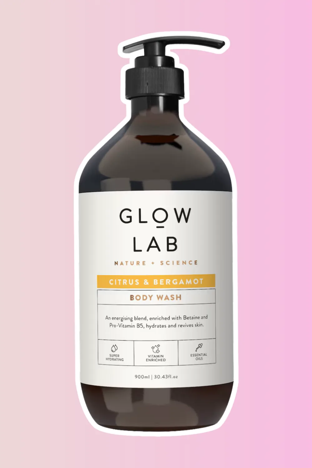 glow lab citrus and bergamot body wash