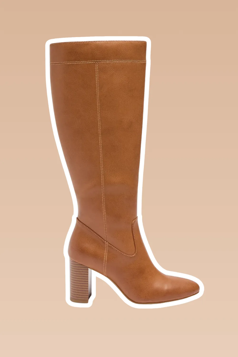 Target tan block heel knee high boot
