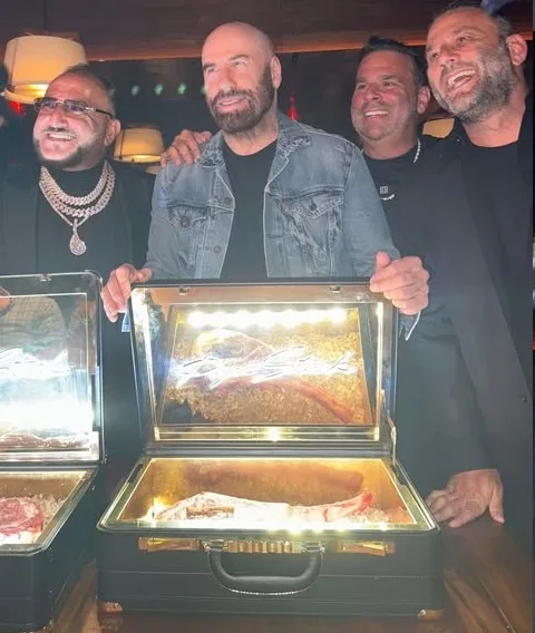 John Travolta with Randall Emmett nightclub