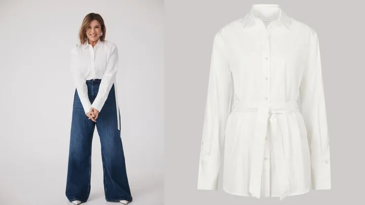 kylie gillies witchery white shirt