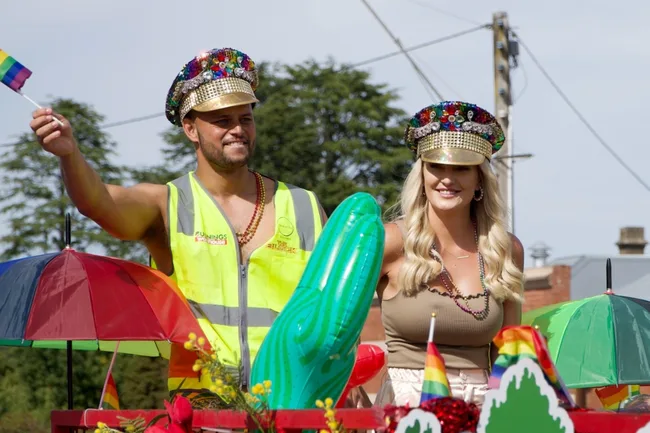 Taz and Britt Daylesford pride parade The Block 2025