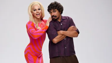 Eurovision 2025 Australia hosts Tony Armstrong and Courtney Act