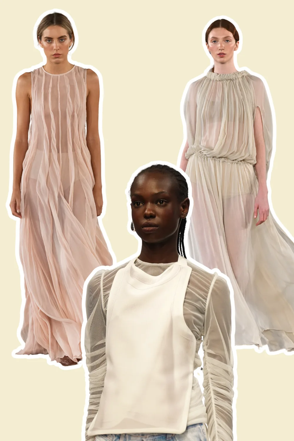 sheer fashion trend on runways at Australian fashion week 2025 