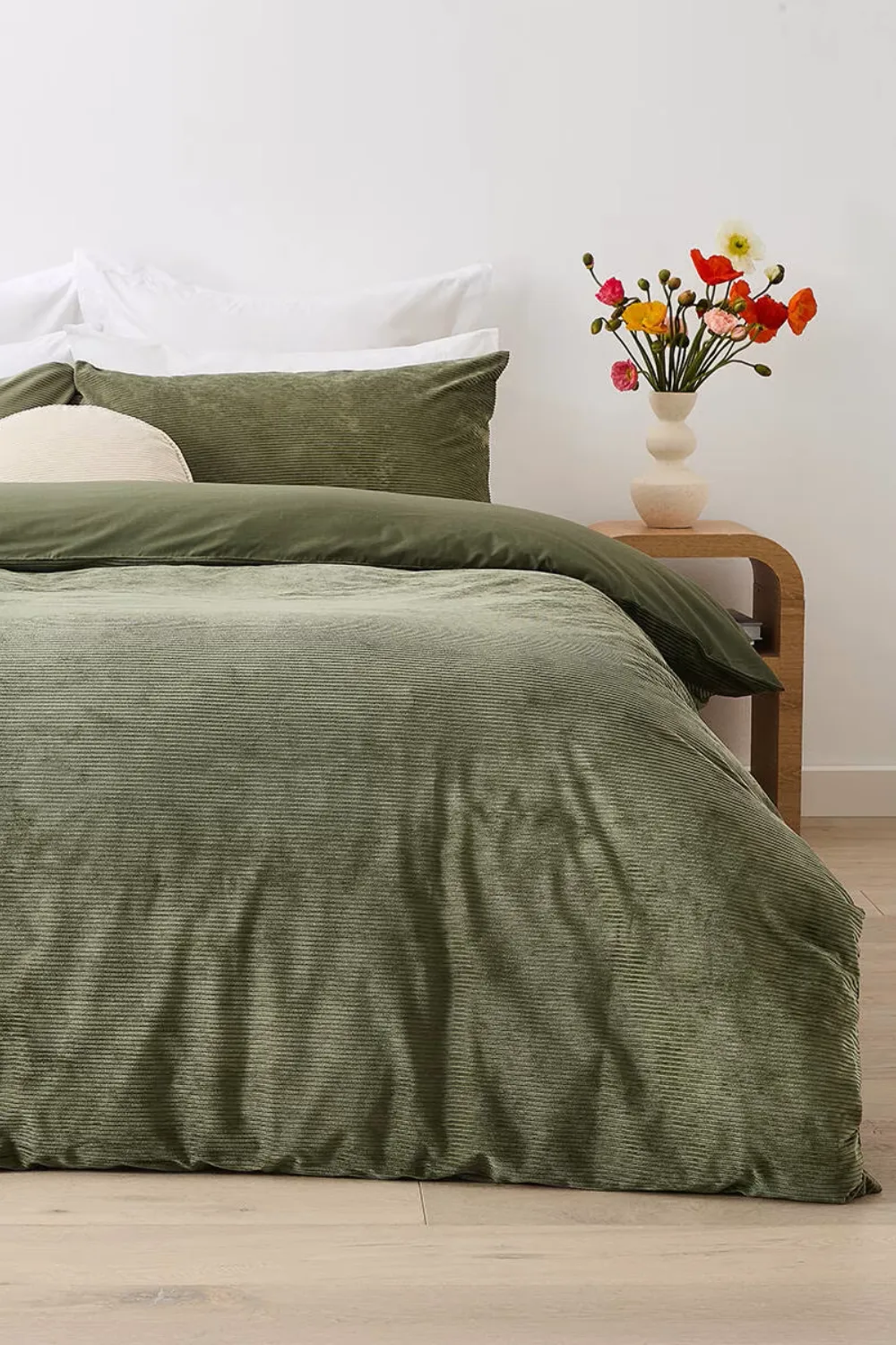 kmart green corduroy quilt set