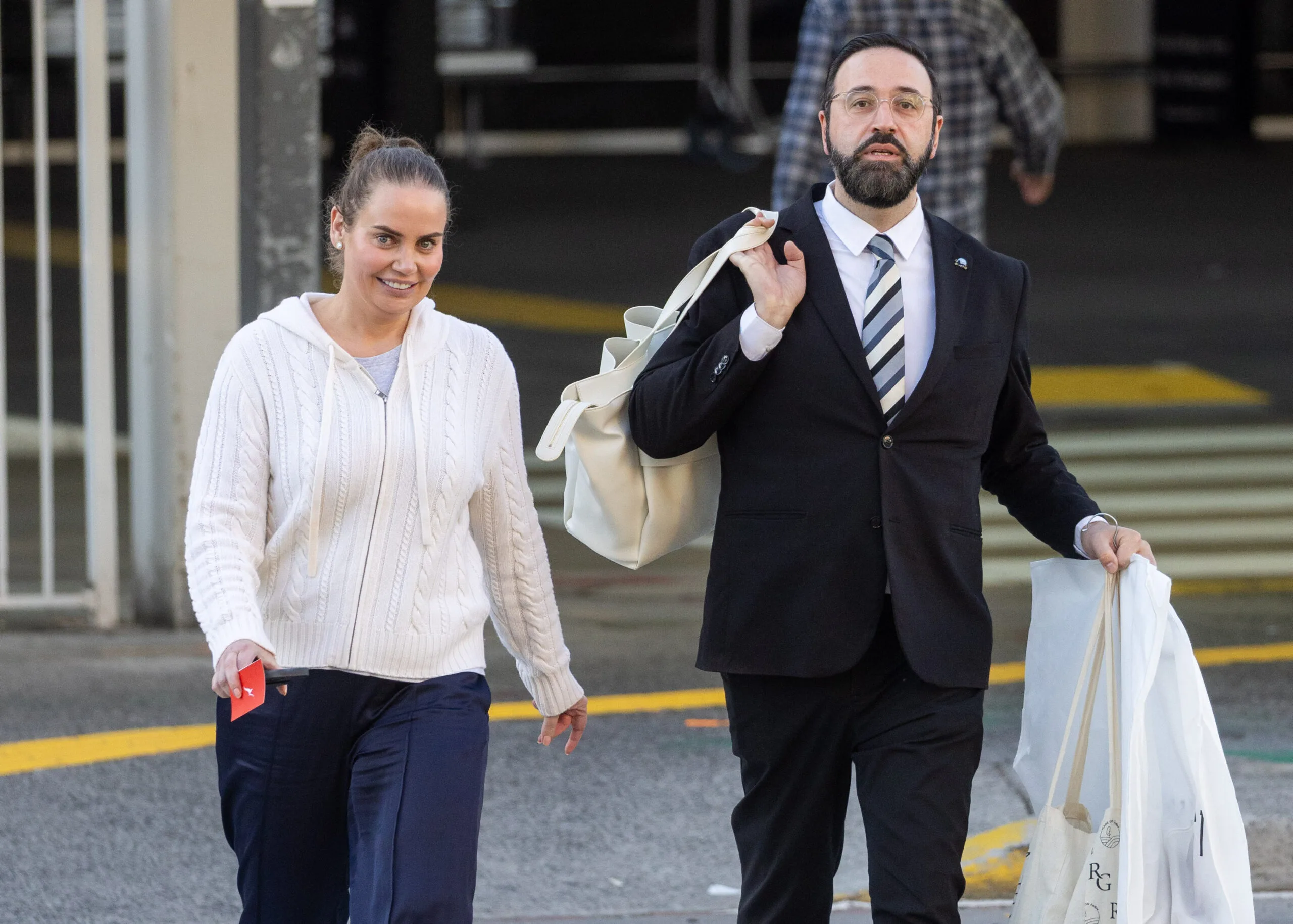 Jelena Dokic and friend at airport