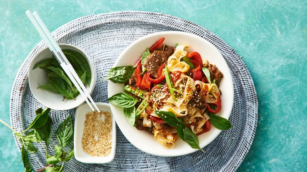 chilli jam beef noodles