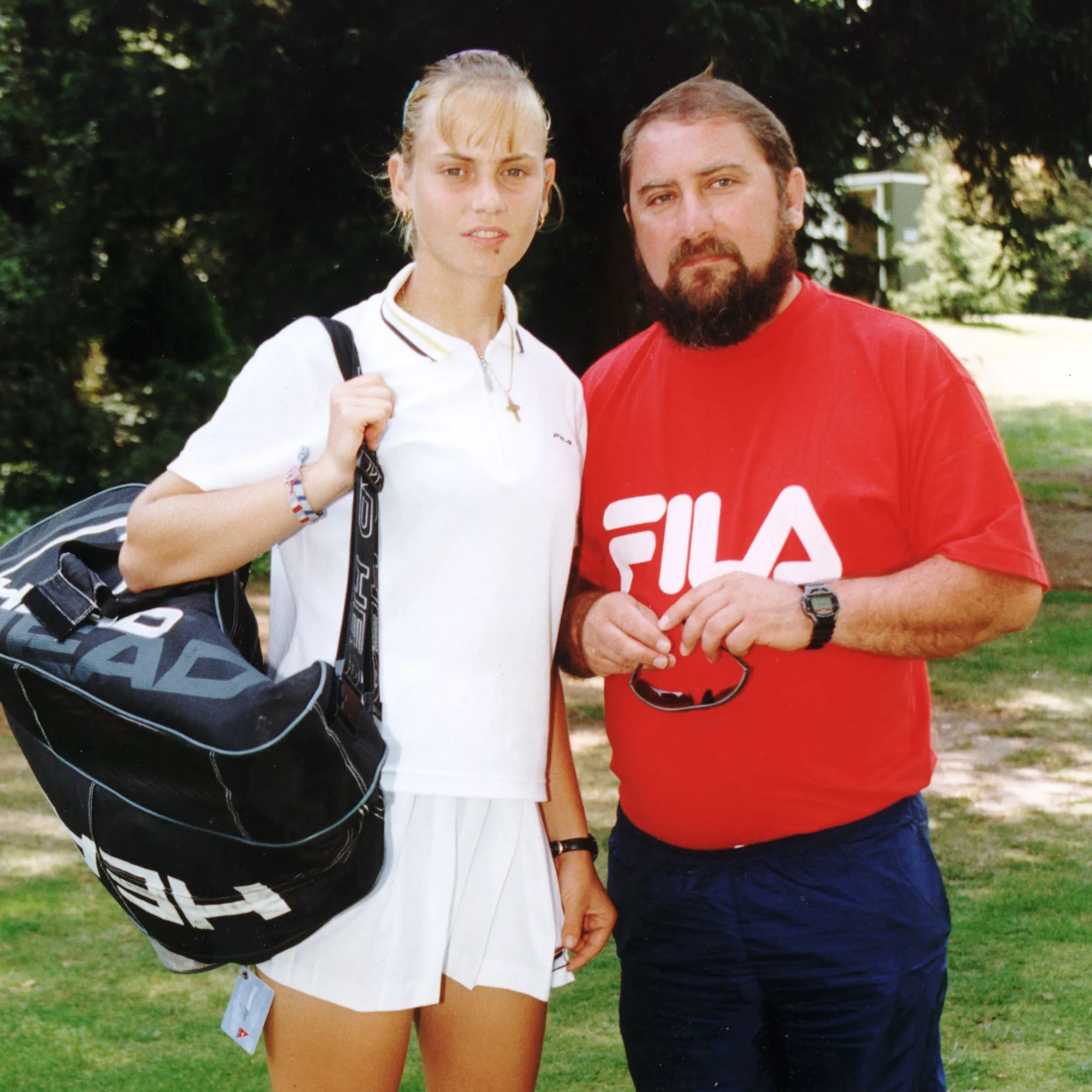 Jelena Dokic with her father Damir.