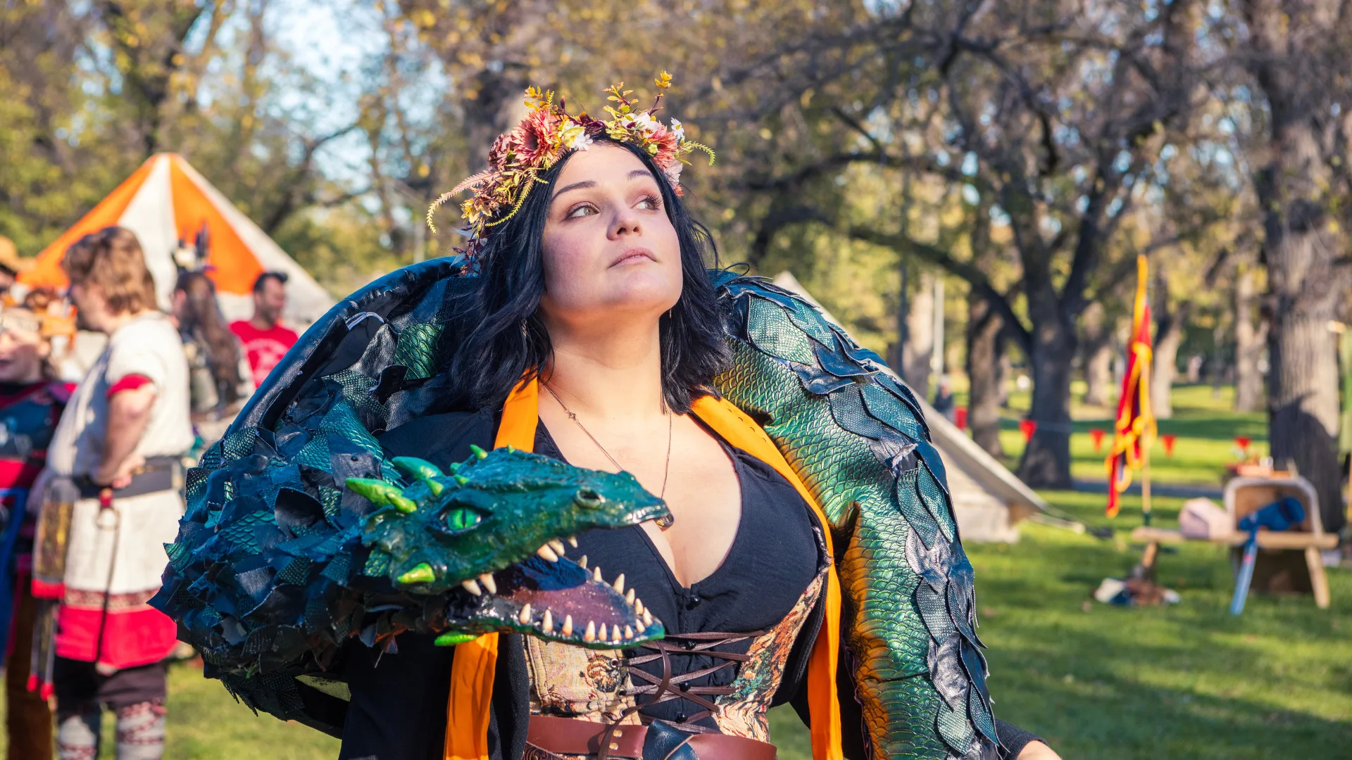 LARPer with dragon