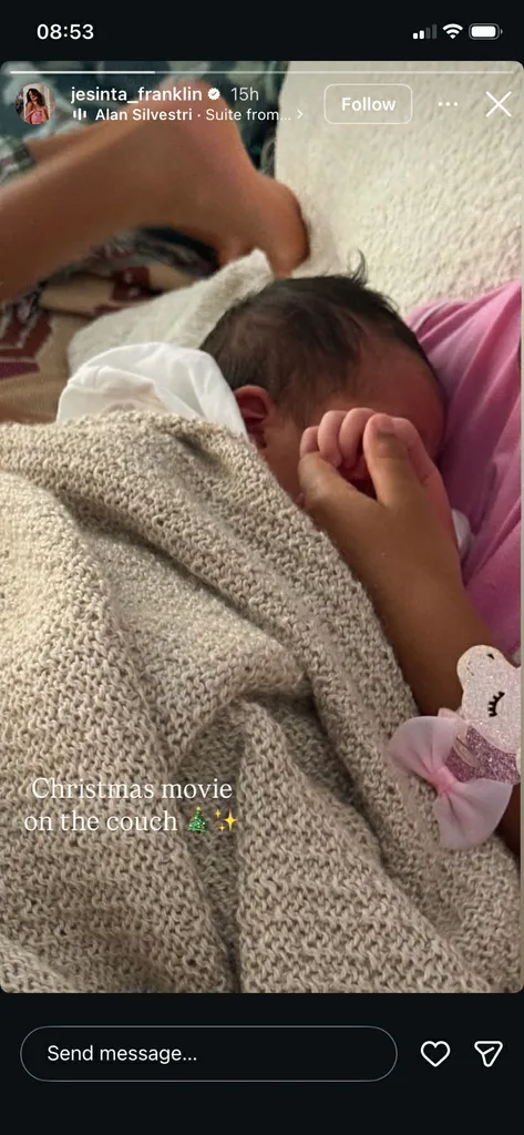 Jesinta Franklin and Buddy Franklin baby three