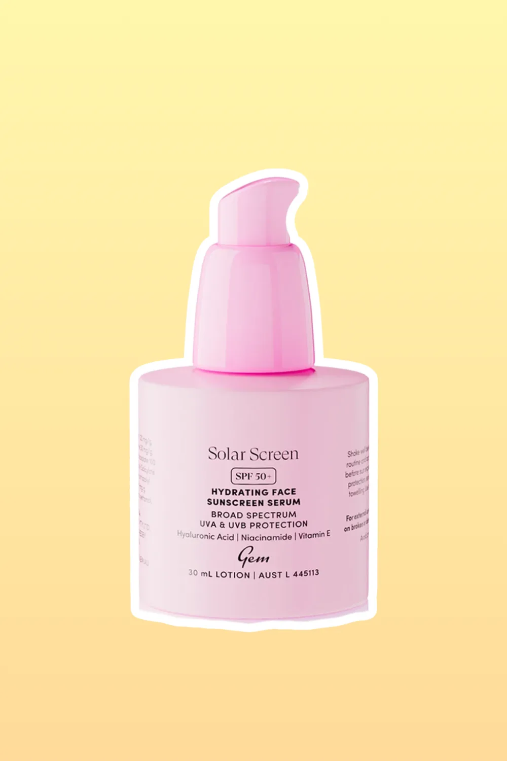 Gem Solar Screen Hydrating Face Sunscreen Serum SPF 50+