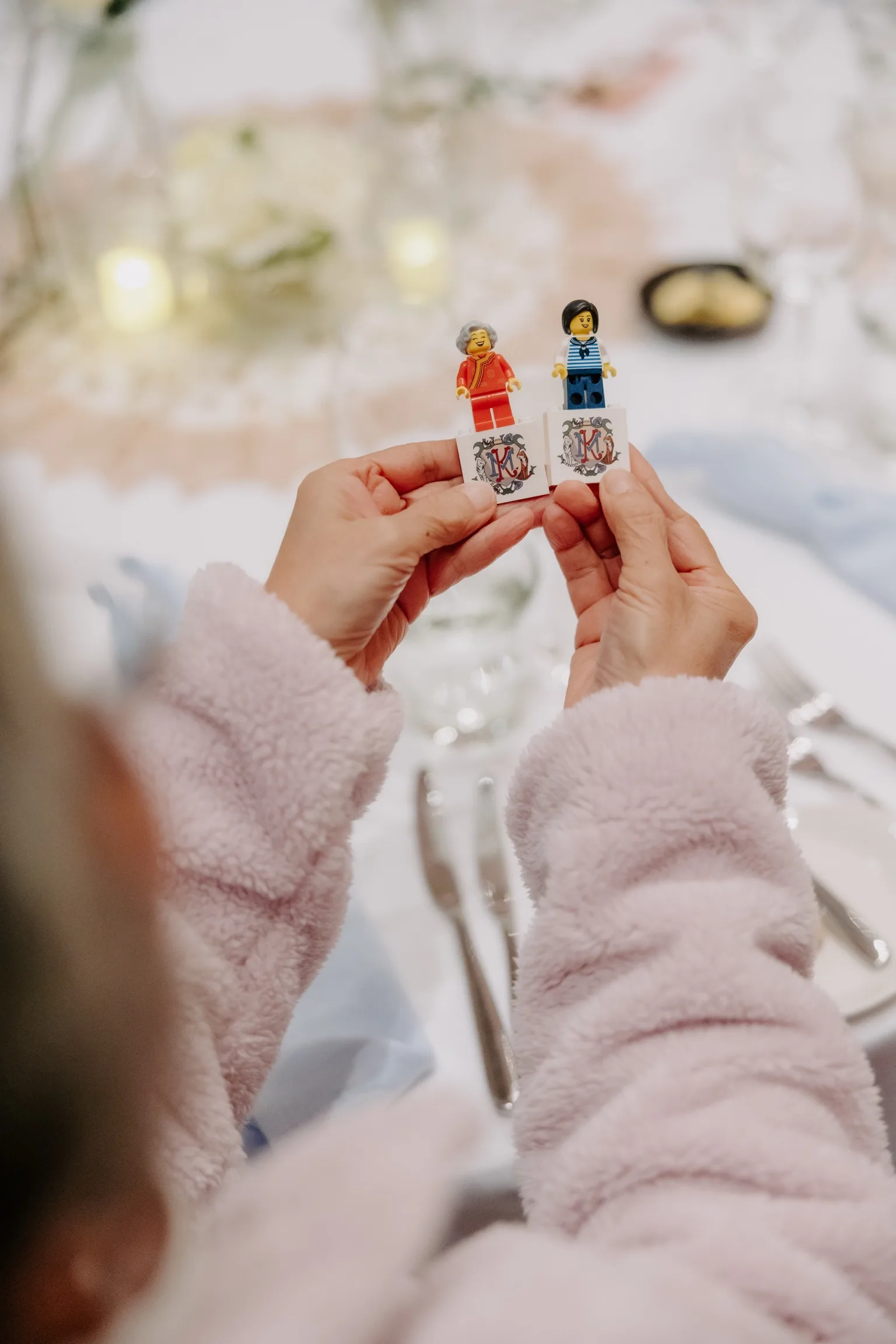 Kaitlyn and Miller LEGO Masters wedding figurines for guests