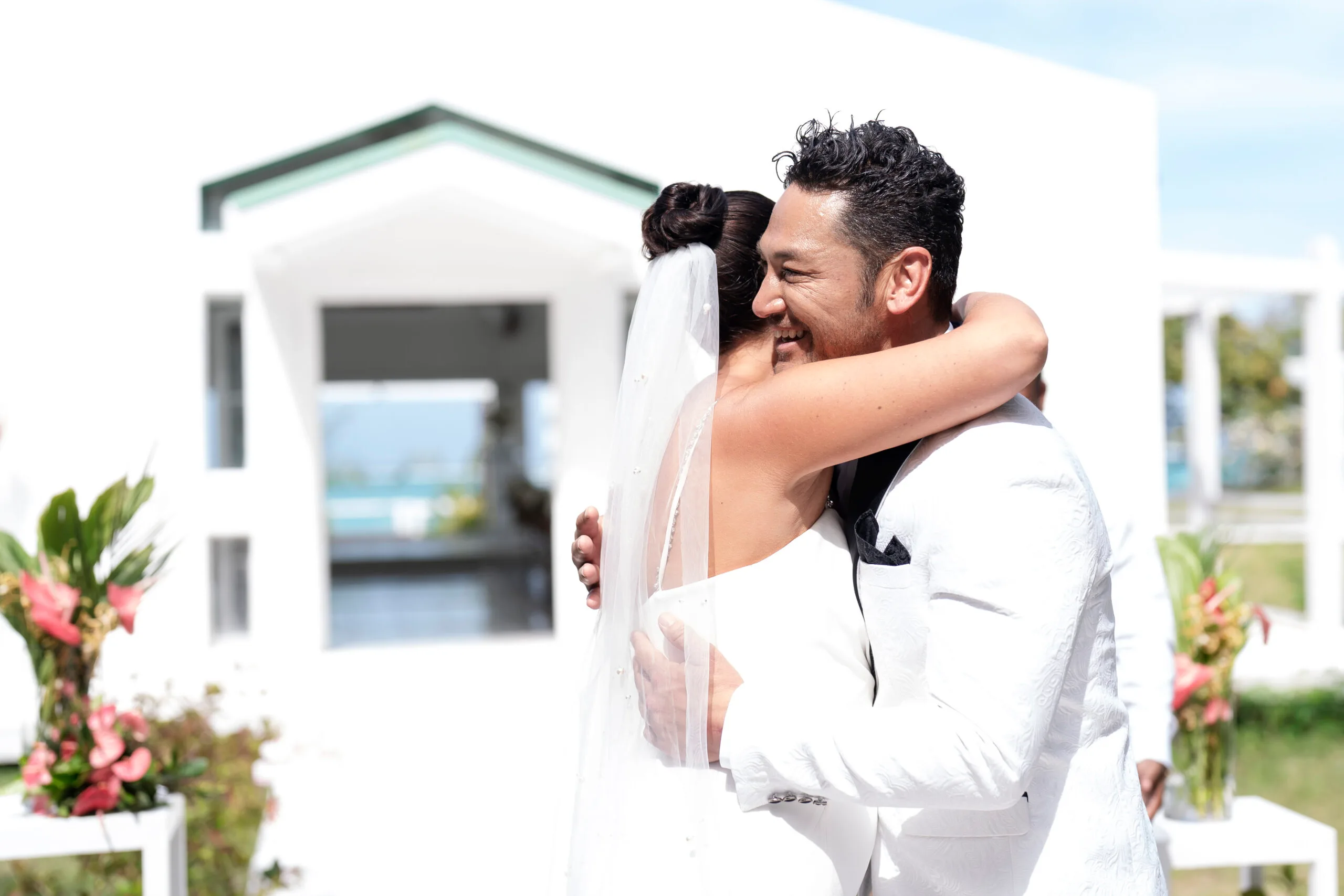 Georgia hugging Chad